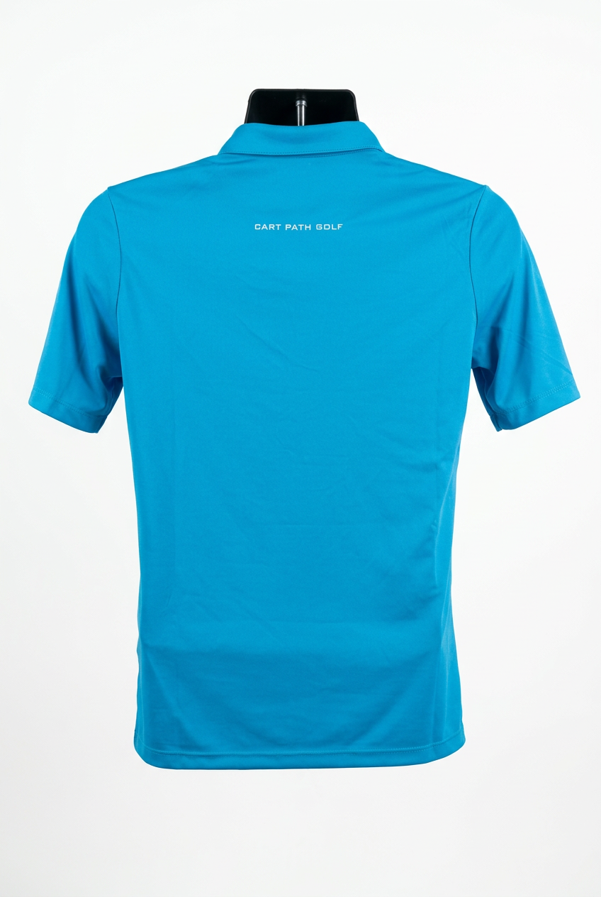 Blue polo back on white background