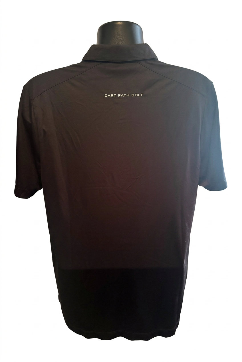 Dark polo back on white background