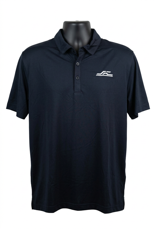 Dark polo front on white background