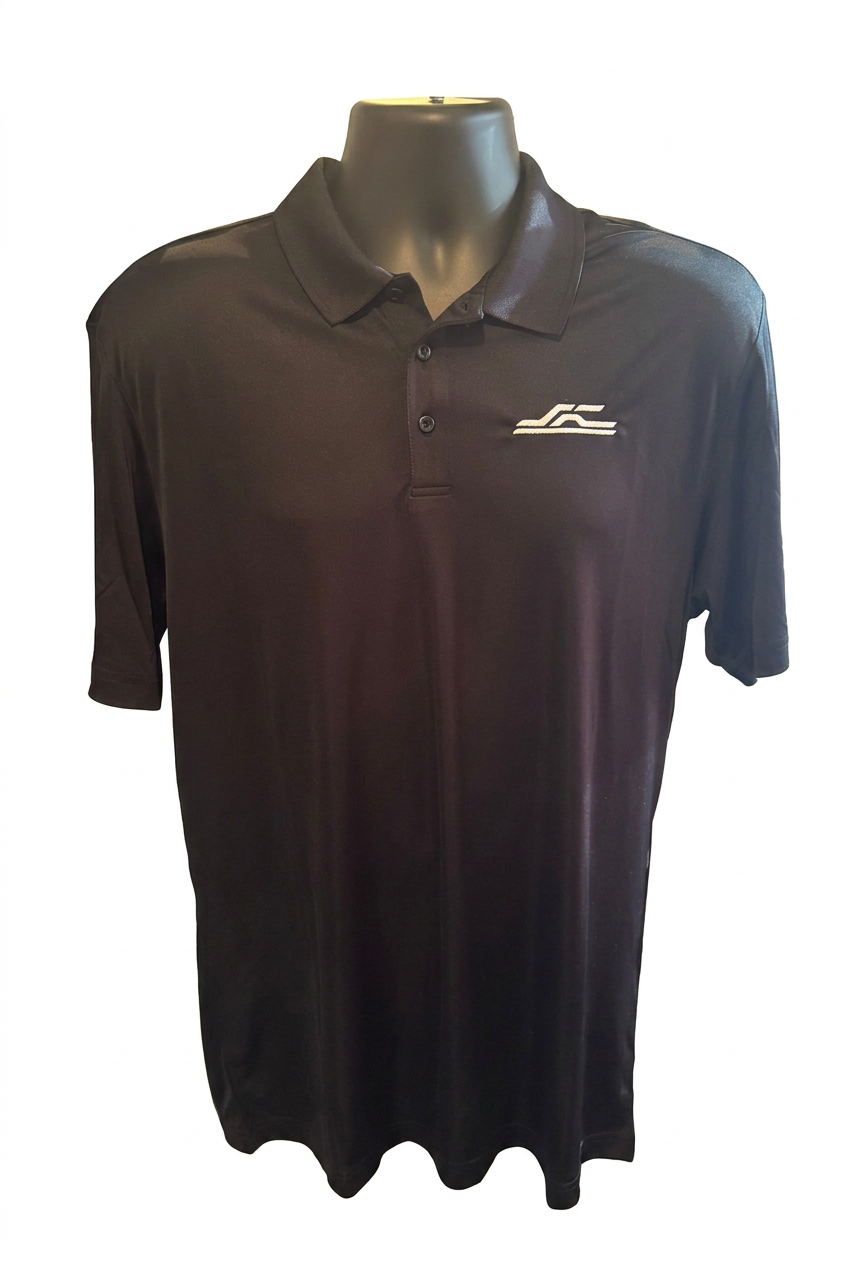 Dark polo front with white background