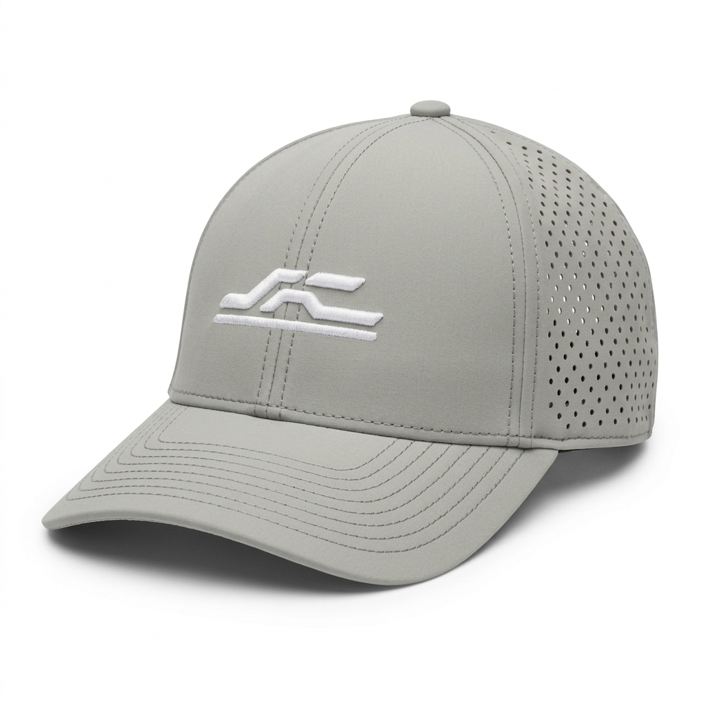 Light grey cap front view on white background