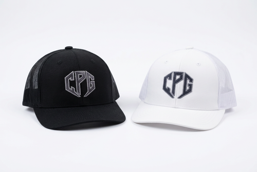 Trucker hats group photo with white background
